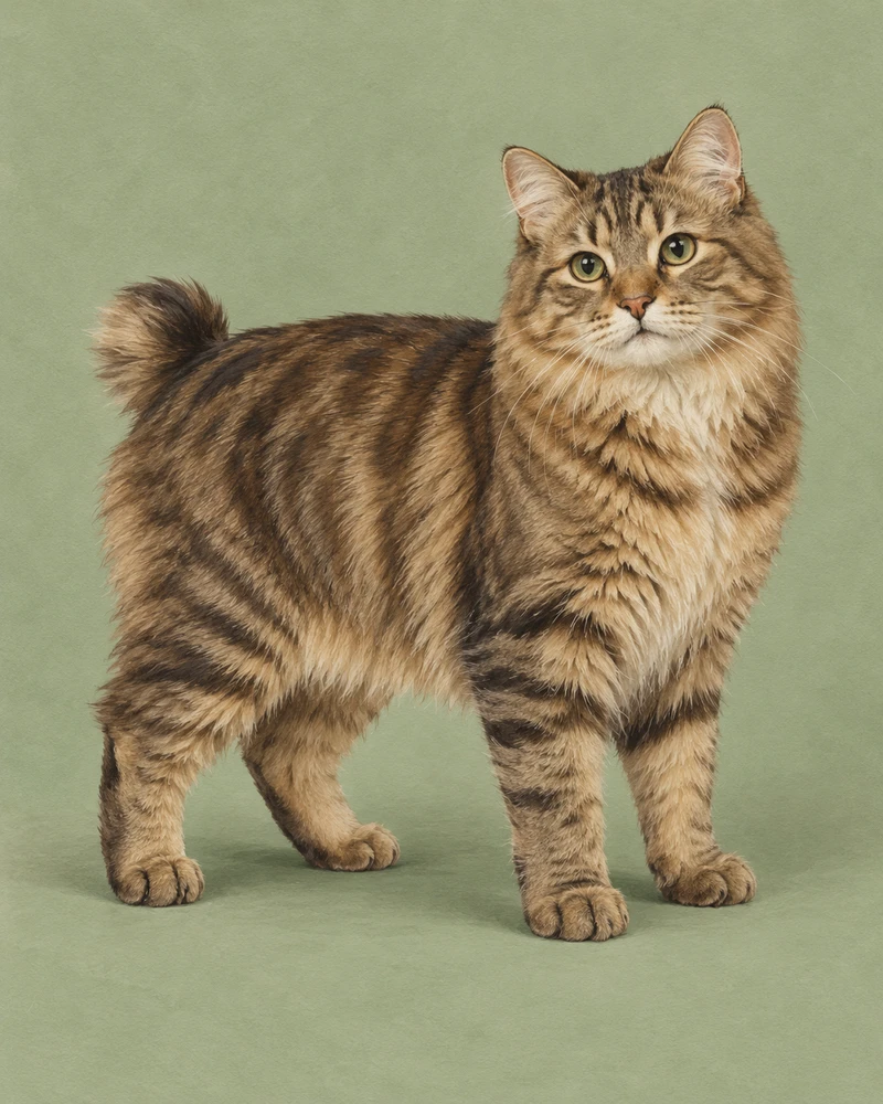 Ilustrace celého zvířete: American Bobtail