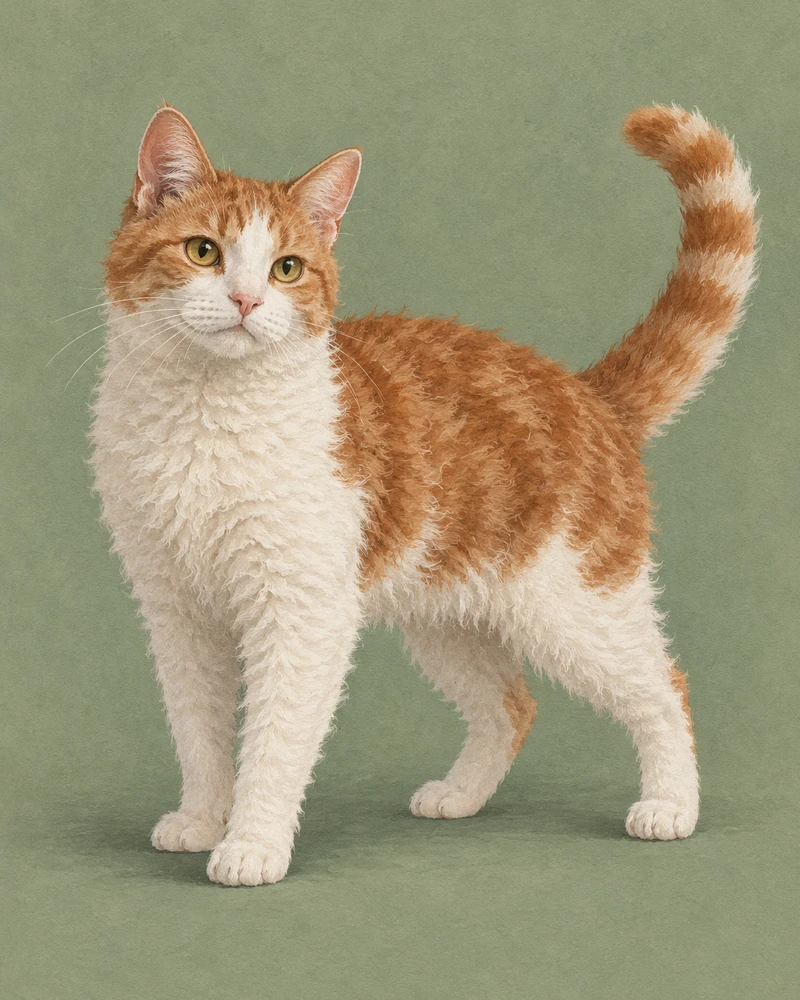 Ilustrace celého zvířete: American Wirehair