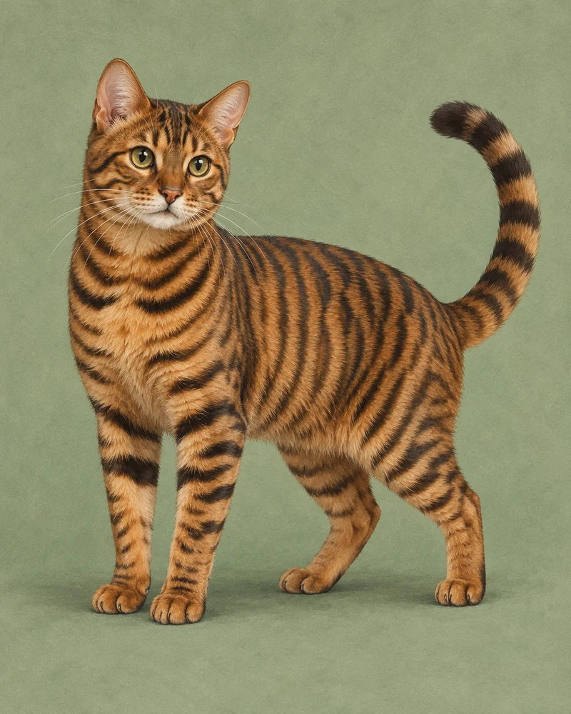 Ilustrace celého zvířete: Toyger