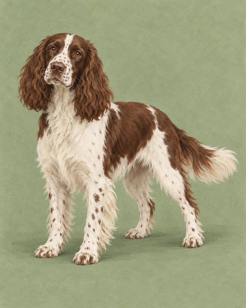 Ilustrace celého zvířete: English Springer Spaniel