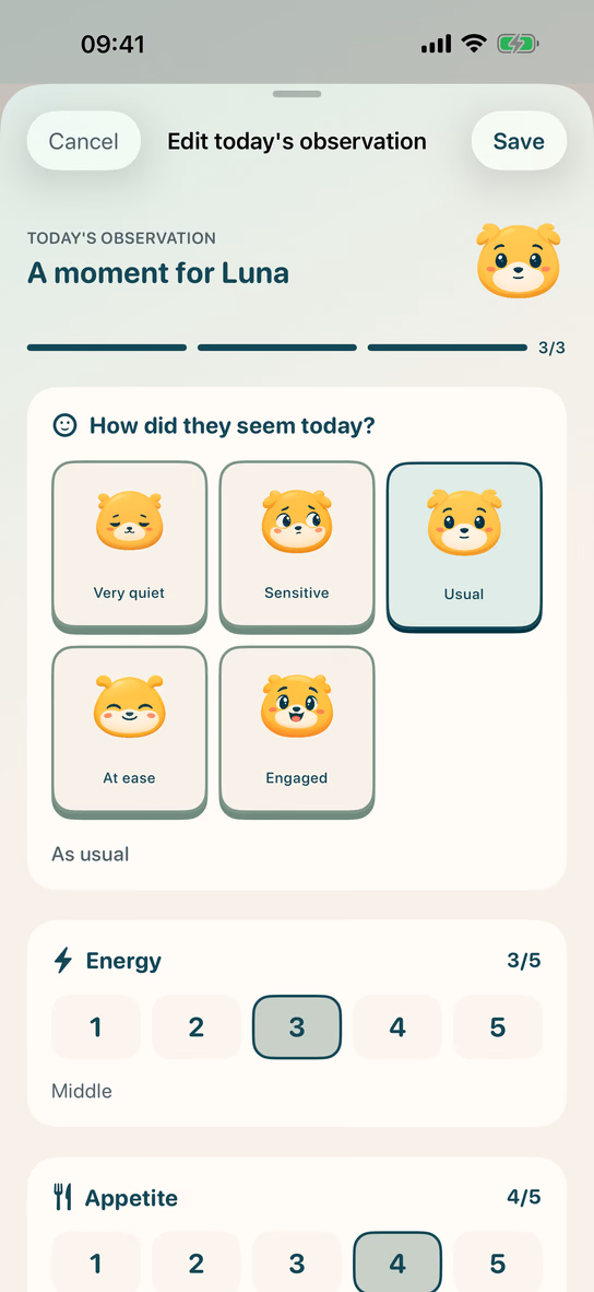 Luna’s daily check-in in Nuzzleway