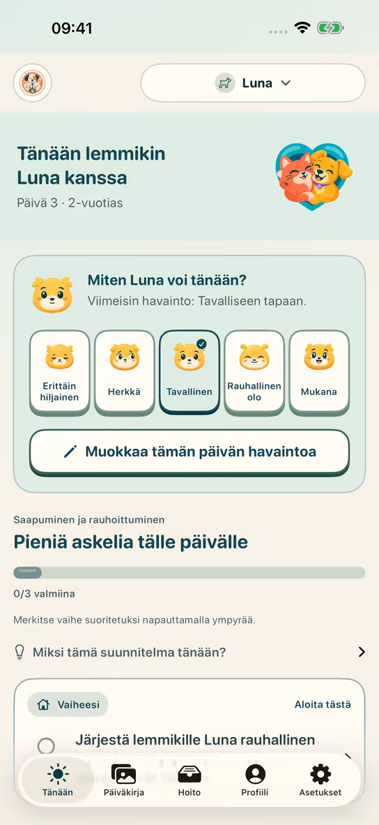 Lemmikin päiväsuunnitelma Nuzzlewayssa