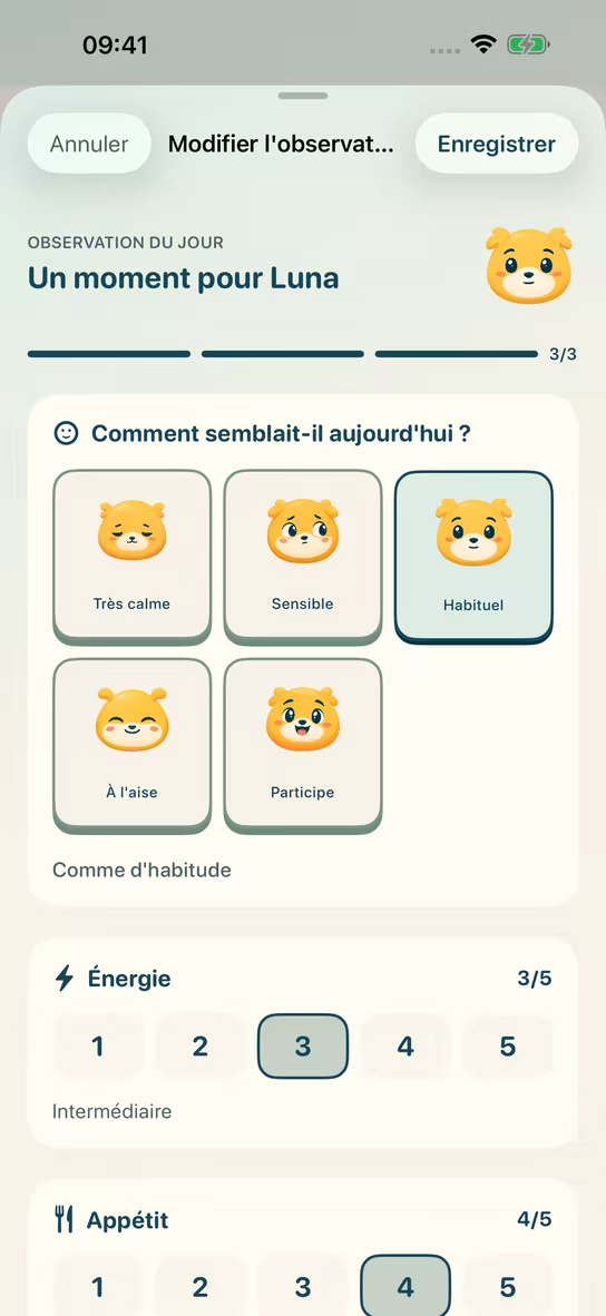 Bilan quotidien de Luna dans Nuzzleway