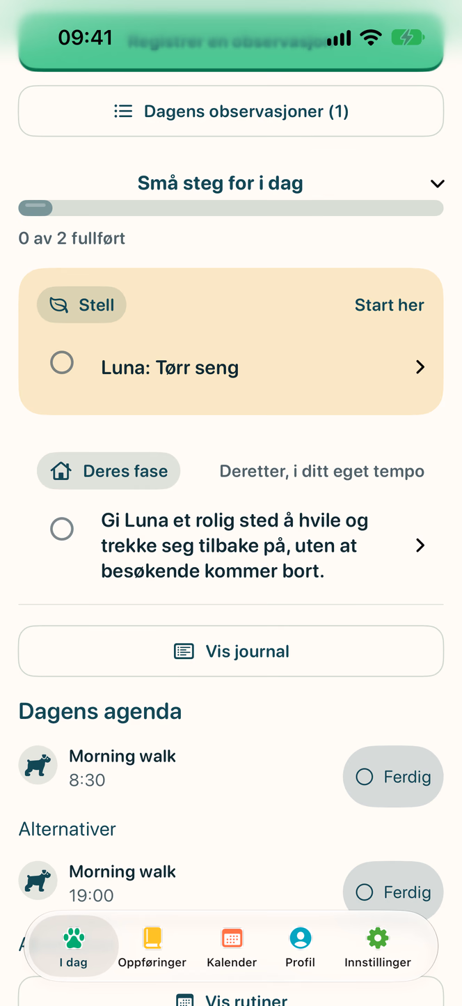 I appen: Dagsplan