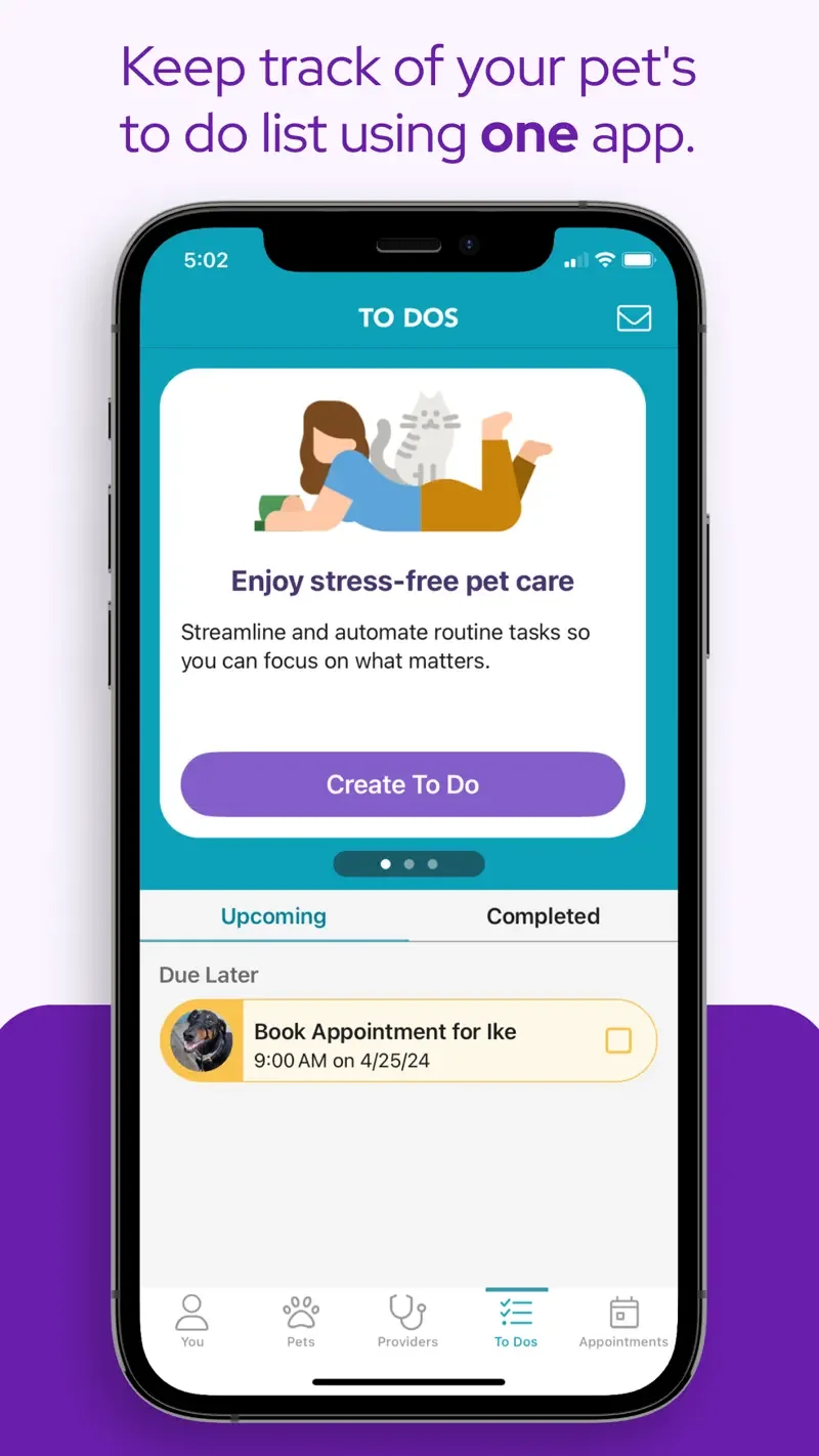 PetDesk: care tasks